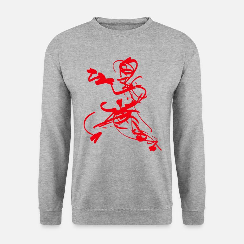 Kampfsport - Figur - Unisex Pullover - Weißgrau meliert
