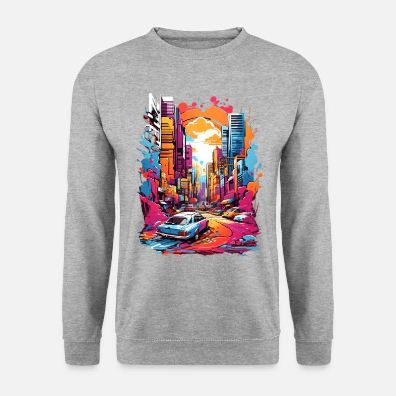 Stadtbild - Unisex Pullover - Weißgrau meliert