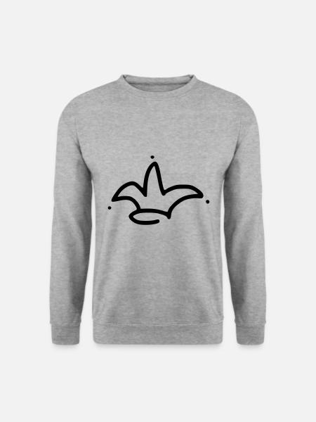 émoji couronne couronne croquis noir - Sweat-shirt Unisexe - gris chiné