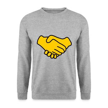 Emoji Main Donner la couleur sketch - Sweat-shirt Unisexe - gris chiné - Devant - Alina (178cm) & Michal (187cm)