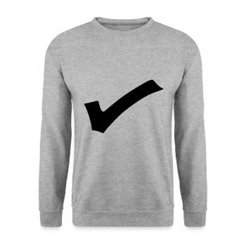 Crochet Emoji Esquisse Dessin Noir - Sweat-shirt Unisexe - gris chiné - Devant - Alina (178cm) & Michal (187cm)