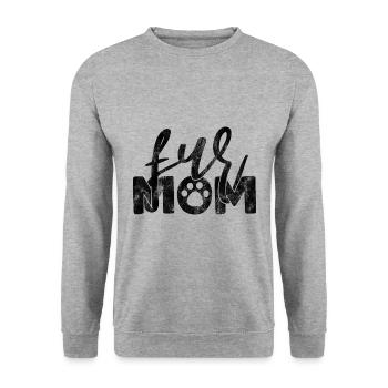 maman fourrure - Drôles de dictons de chat - Sweat-shirt Unisexe - gris chiné - Devant - Alina (178cm) & Michal (187cm)
