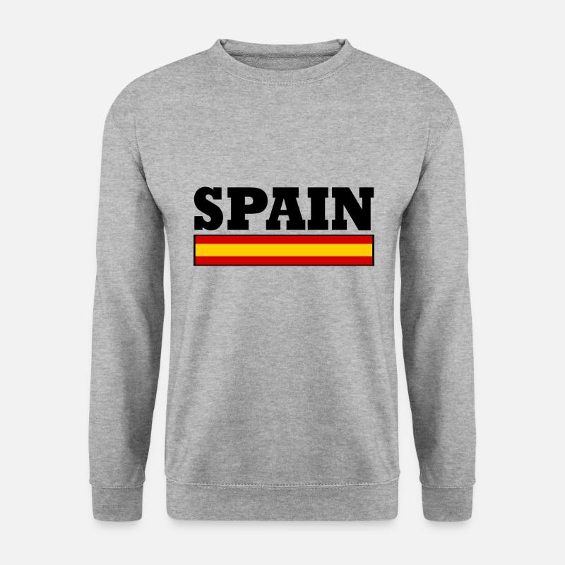 Spanien Flagge - Unisex Pullover - Weißgrau meliert