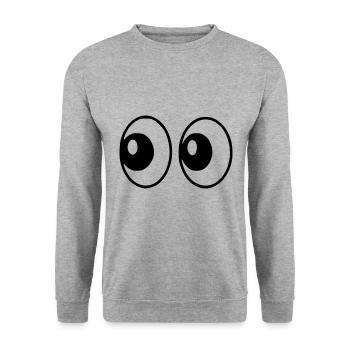 Emoji Eyes Sketch Black - Unisex Sweatshirt - salt & pepper - Front - Alina (178cm) & Michal (187cm)