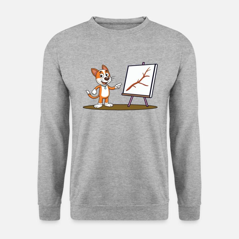 Hol' Stöckchen - Unisex Pullover - Weißgrau meliert