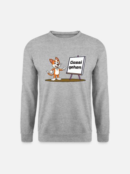 Lass uns Gassi gehen - Unisex Pullover - Weißgrau meliert