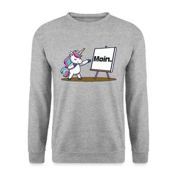 Moin - Unisex Pullover - Weißgrau meliert - Vorne - Alina (178cm) & Michal (187cm)