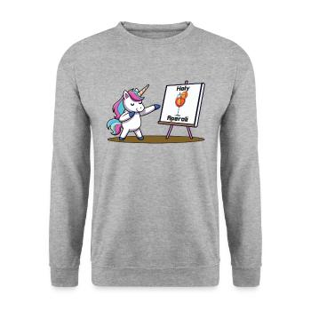 Holy Aperoli! - Unisex Pullover - Weißgrau meliert - Vorne - Alina (178cm) & Michal (187cm)