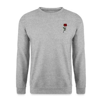 Rose - Unisex Pullover - Weißgrau meliert - Vorne - Alina (178cm) & Michal (187cm)