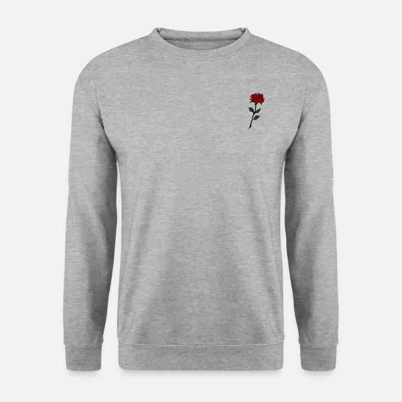 Rose - Unisex Pullover - Weißgrau meliert