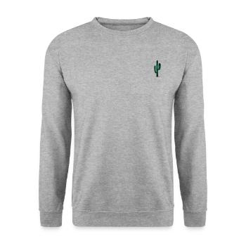 Kaktus - Unisex Pullover - Weißgrau meliert - Vorne - Alina (178cm) & Michal (187cm)