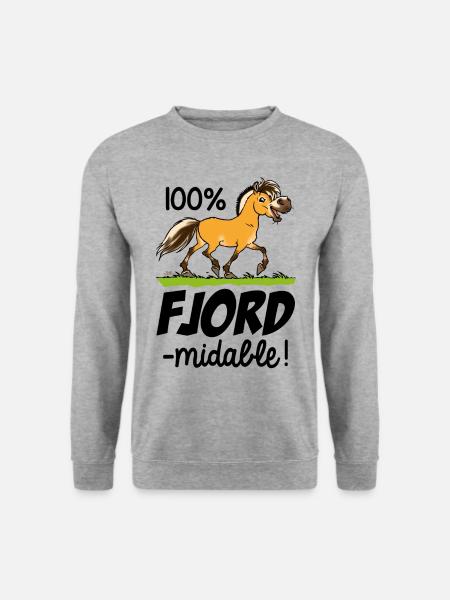 Cheval Fjord Fjord'midable (texte noir) - Sweat-shirt Unisexe - gris chiné