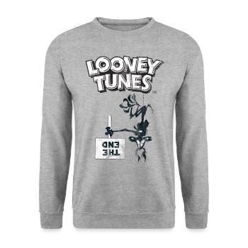 Looney Tunes Vil Coyote La Fin - Sweat-shirt Unisexe - gris chiné - Devant - Alina (178cm) & Michal (187cm)