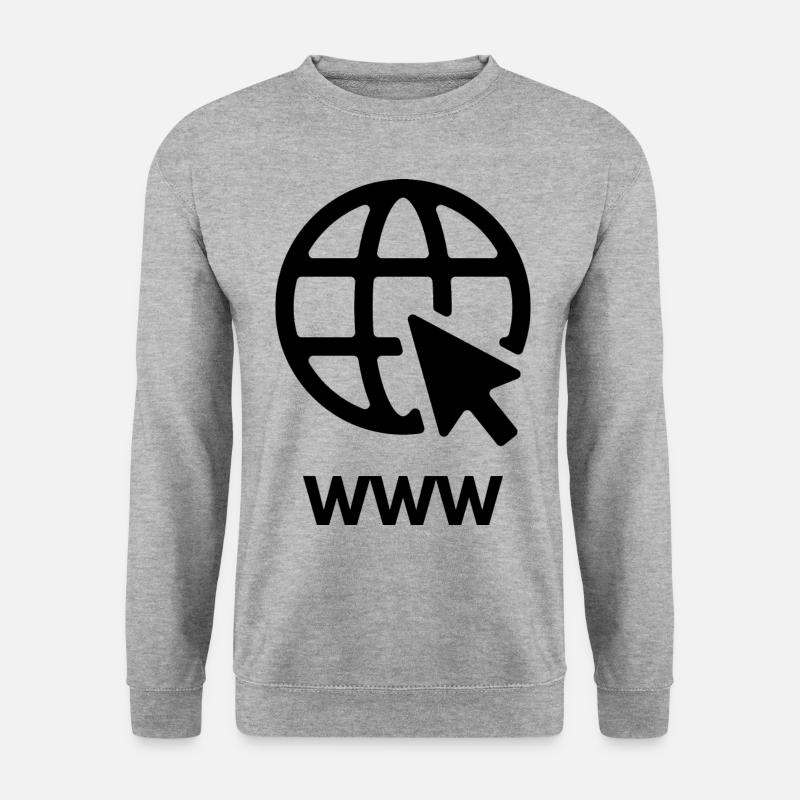 Internet - Unisex Pullover - Weißgrau meliert