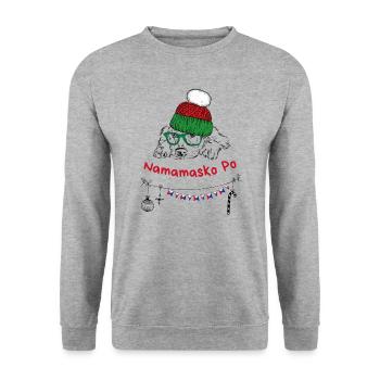 Noël philippin Namamasko po mignon Chien - Sweat-shirt Unisexe - gris chiné - Devant - Alina (178cm) & Michal (187cm)