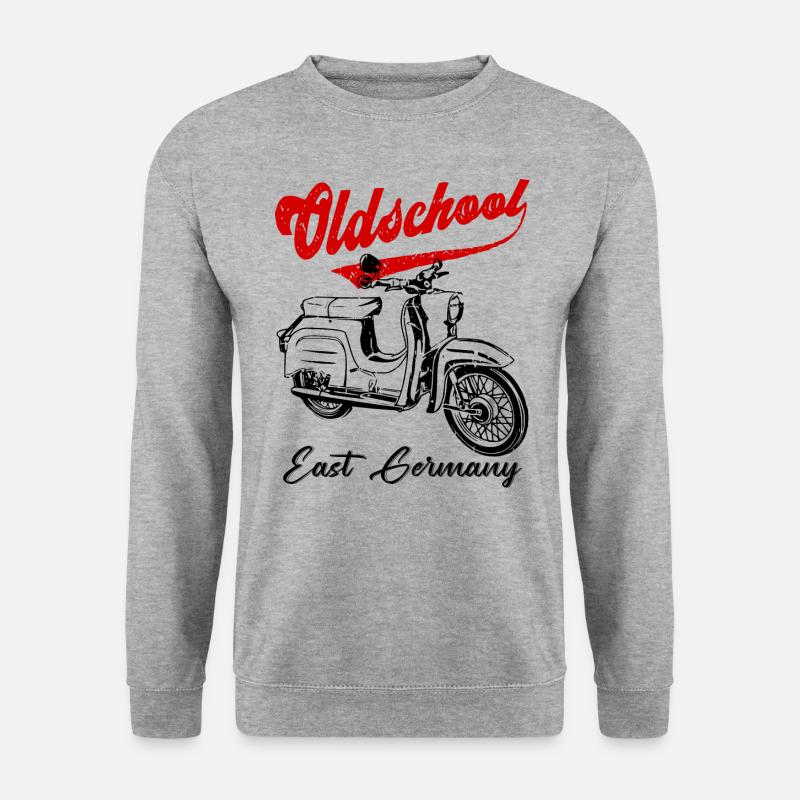 Simson Schwalbe Moped Mokick DDR Kult - Unisex Pullover - Weißgrau meliert