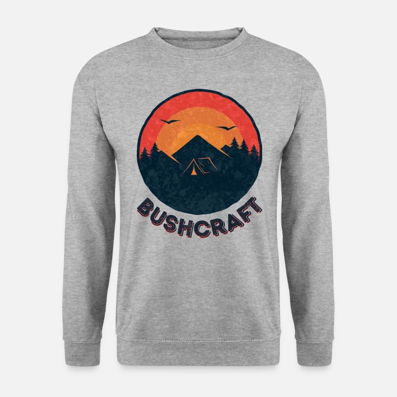 Bushcraft survival - Unisex Pullover - Weißgrau meliert