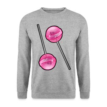 Sucette Crâne - Sweat-shirt Unisexe - gris chiné - Devant - Alina (178cm) & Michal (187cm)