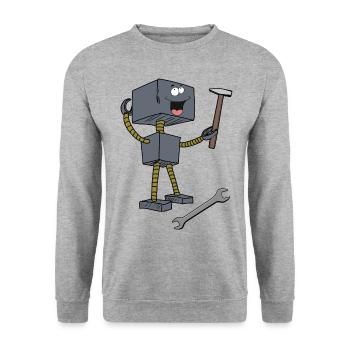 Hand Window Robot Tool Technology Technology - Unisex Sweatshirt - salt & pepper - Front - Alina (178cm) & Michal (187cm)