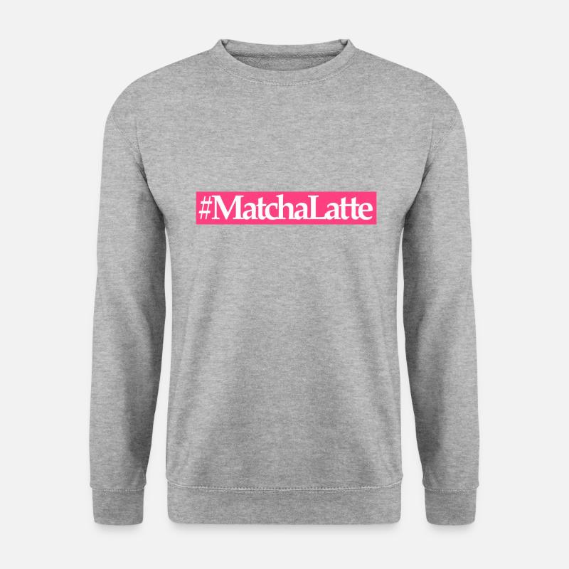 matcha latte - Unisex Pullover - Weißgrau meliert