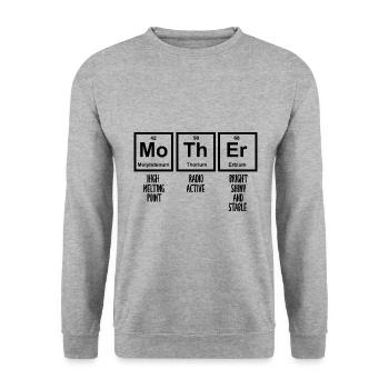 Periodensystem, lustige Wissenschaft, Muttertags - Unisex Pullover - Weißgrau meliert - Vorne - Alina (178cm) & Michal (187cm)