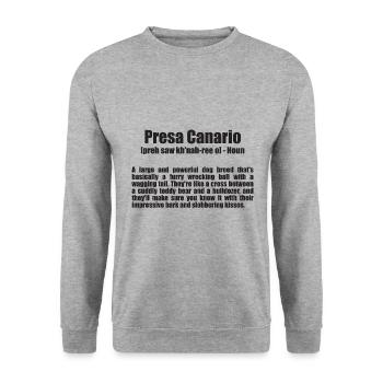 The Presa Canario - Definition from the dictionary - Unisex Sweatshirt - salt & pepper - Front - Alina (178cm) & Michal (187cm)