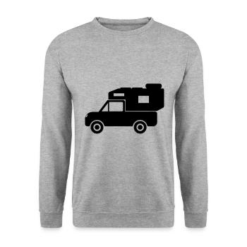 Pickup Camper Residential Cabin Settling Cabin Rv - Unisex Sweatshirt - salt & pepper - Front - Alina (178cm) & Michal (187cm)