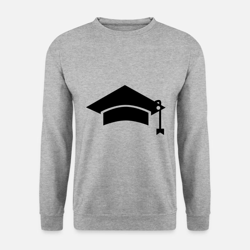 Doktorhut, Doktor, Promotion, Abschluss, Abitur - Unisex Pullover - Weißgrau meliert