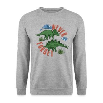 Never Forget! - Unisex Pullover - Weißgrau meliert - Vorne - Alina (178cm) & Michal (187cm)