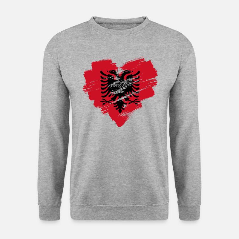 Albanien - Unisex Pullover - Weißgrau meliert