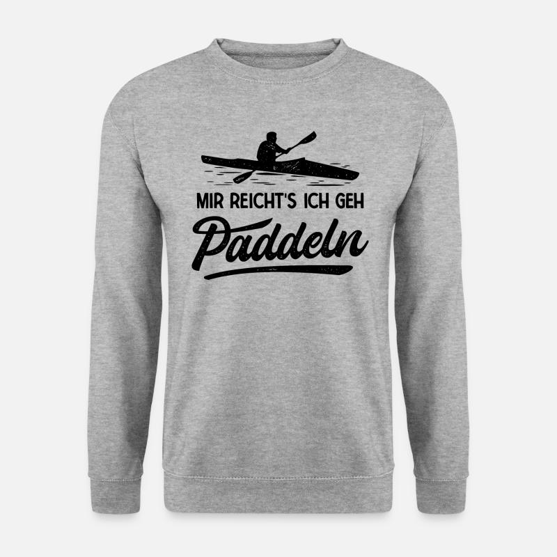 Paddeln Paddelboot Kajak Kajakfahren - Unisex Pullover - Weißgrau meliert