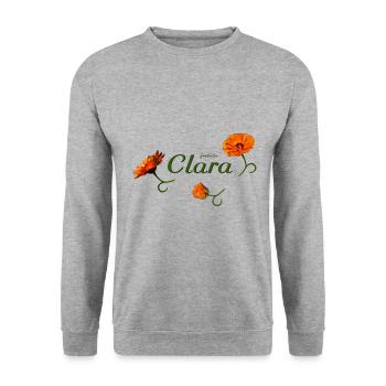 L’anniversaire de Clara Clara - Sweat-shirt Unisexe - gris chiné - Devant - Alina (178cm) & Michal (187cm)