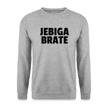 Jebiga Brate - Unisex Pullover - Weißgrau meliert - Vorne - Alina (178cm) & Michal (187cm)
