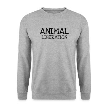 Animal Liberation - Unisex Pullover - Weißgrau meliert - Vorne - Alina (178cm) & Michal (187cm)