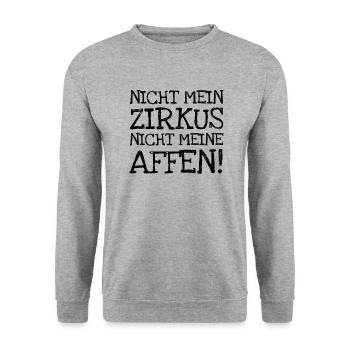 Nicht Mein Zirkus Nicht Meine Affen! - Unisex Pullover - Weißgrau meliert - Vorne - Alina (178cm) & Michal (187cm)