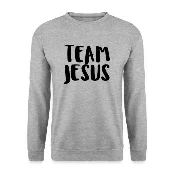 Team Jesus - Unisex Sweatshirt - salt & pepper - Front - Alina (178cm) & Michal (187cm)