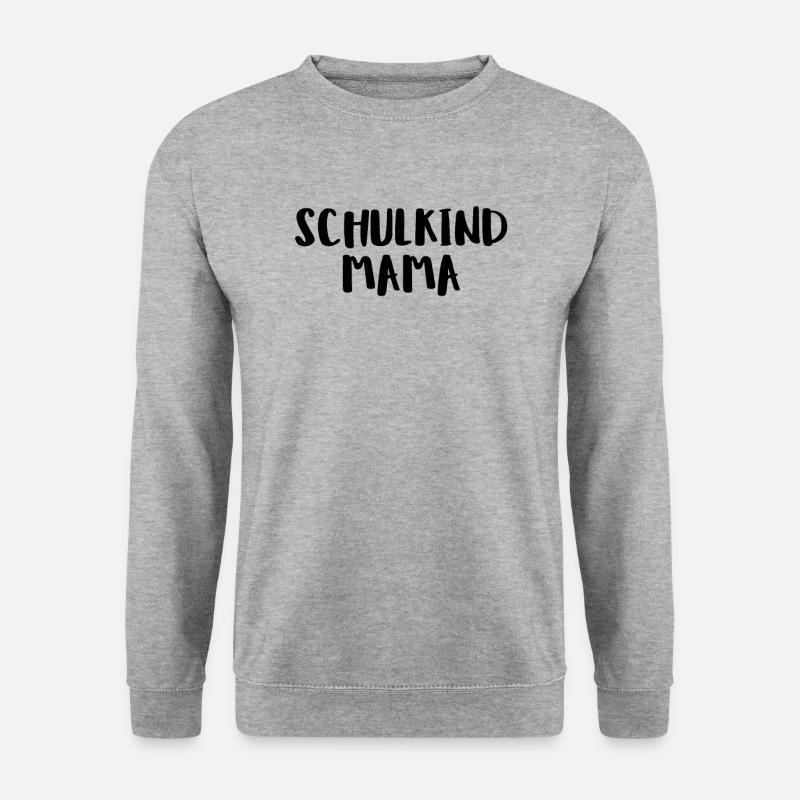 Schulkind Mama - Unisex Pullover - Weißgrau meliert