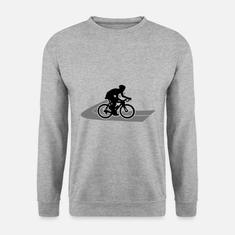 Rennrad Rennradfahrer auf Strasse - Unisex Pullover - Weißgrau meliert