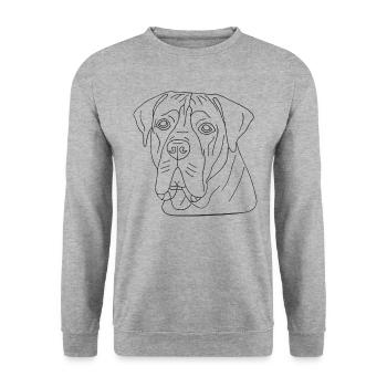 Boerboel - Unisex Pullover - Weißgrau meliert - Vorne - Alina (178cm) & Michal (187cm)