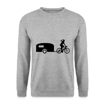 Vélos caravanes cyclistes - Sweat-shirt Unisexe - gris chiné - Devant - Alina (178cm) & Michal (187cm)