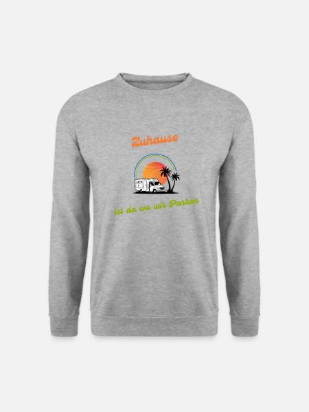 Inselcamper Zuhause ist da wo wir parken - Unisex Pullover - Weißgrau meliert