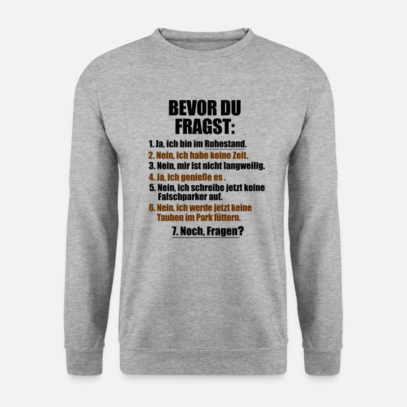 Lustiges Rentner Ruhestand Rente Pension Geschenke - Unisex Pullover - Weißgrau meliert