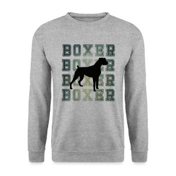 Disco Retro Boxer Dog - Unisex Sweatshirt - salt & pepper - Front - Alina (178cm) & Michal (187cm)