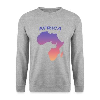 Africa - Unisex Pullover - Weißgrau meliert - Vorne - Alina (178cm) & Michal (187cm)