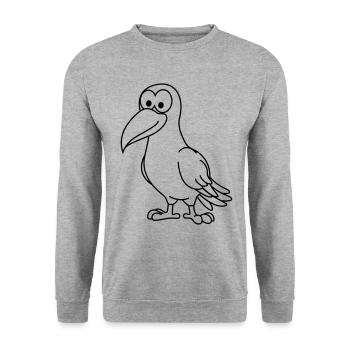 Corbeau Comic Animal - Sweat-shirt Unisexe - gris chiné - Devant - Alina (178cm) & Michal (187cm)