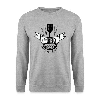 GRILL BEER BBQ GAME PARTY BARBECUE CELEBRATION MOTIF - Unisex Sweatshirt - salt & pepper - Front - Alina (178cm) & Michal (187cm)