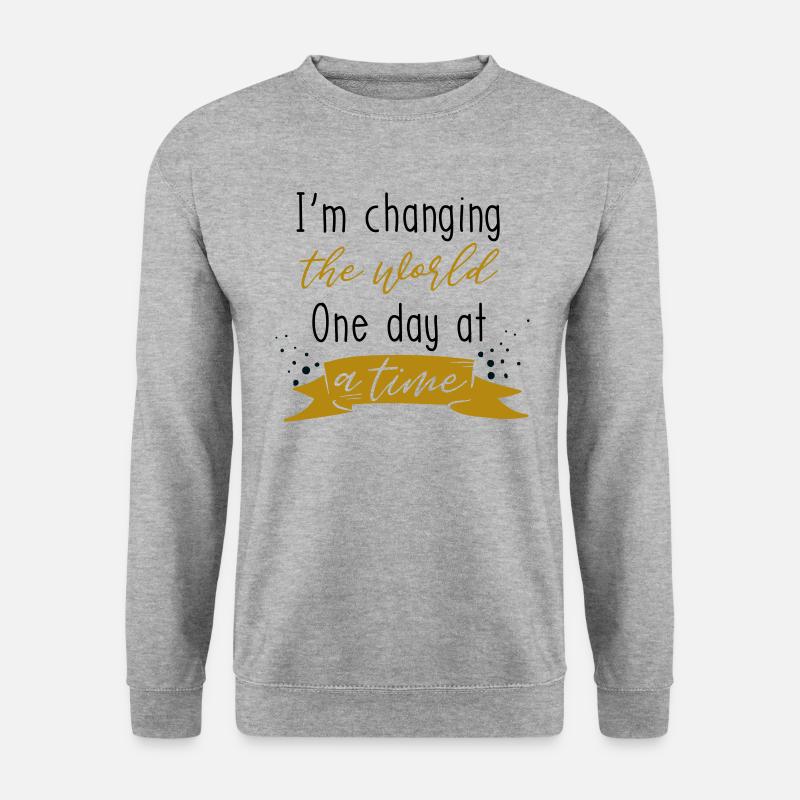 LEHRER WELT VERÄNDERE WELTEN TAG SPRÜCHE GESCHENK - Unisex Pullover - Weißgrau meliert
