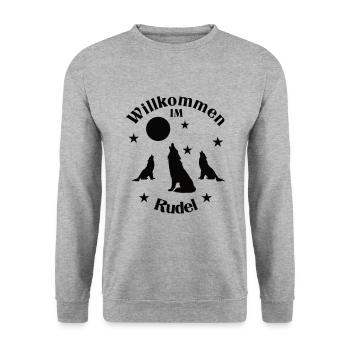 Bienvenue dans le hurlement des loups wolf pack - Sweat-shirt Unisexe - gris chiné - Devant - Alina (178cm) & Michal (187cm)