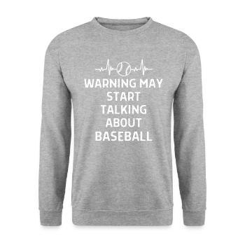 Baseball Spieler Baseball Sprüche Geschenk - Unisex Pullover - Weißgrau meliert - Vorne - Alina (178cm) & Michal (187cm)