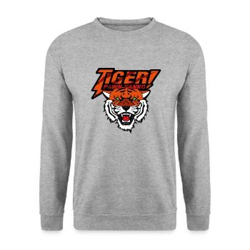 Pion Tigre Panko orange 3 - Sweat-shirt Unisexe - gris chiné - Devant - Alina (178cm) & Michal (187cm)